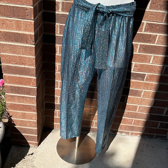 Disco 70s sparkle striped lightweight pants size small - Picture 6 of 17
